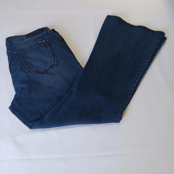 Seven7 Flare Women's Blue Cotton Blend Denim Bootcut Jeans Size 16 (36×32) - Picture 2 of 16